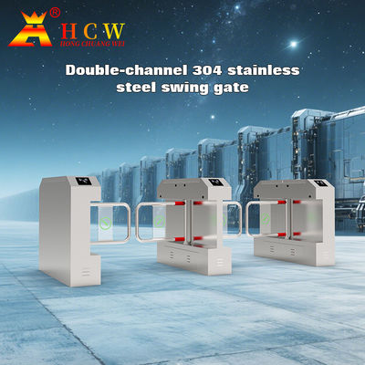 Cửa xoay cơ học HCW, kiểm soát ra vào bằng thẻ FRID, thép không gỉ 304