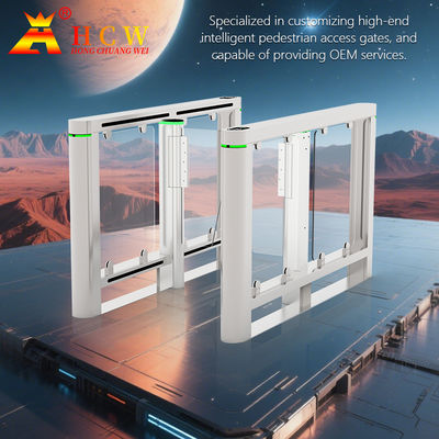 Cổng xoay tự động Hcw Đèn LED báo hiệu Chống va đập Inox 304 Kênh cảm ứng an ninh 40w