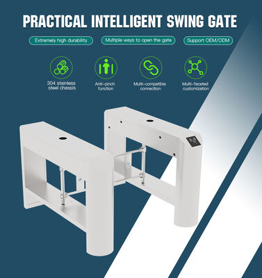 HCW Automatic Swing Barrier Turnstile Gate with 950mm Channel Width for 30–45 People/Minute and 5-Million-Cycle Lifespan
