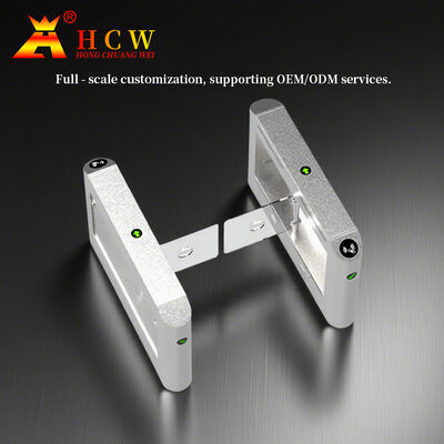 HCW Secure Automatic Turnstile Gate with 1100mm Channel Width, 6-Pair Infrared Anti-Pinch, and 180-Degree Swing Arm Rotation