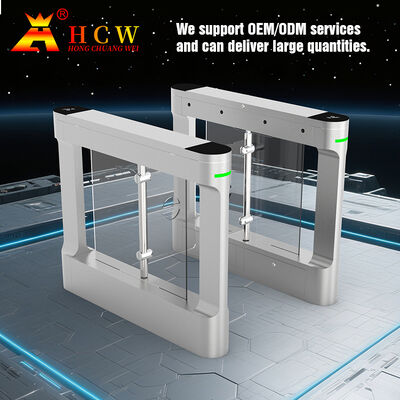 HCW Waterproof IP42 Swing Barrier Turnstile với kính plexiglass 10mm và 30-40 người / phút để kiểm soát truy cập an toàn