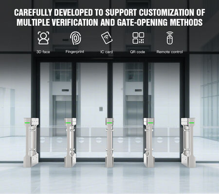 HCW IP42 Swing Barrier Turnstile,10mm Plexiglass Security Turnstile Gate và 30-40 người / phút thông lượng để kiểm soát truy cập an toàn