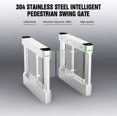 HCW IP42 Swing Barrier Turnstile,10mm Plexiglass Security Turnstile Gate and 30-40 People/Minute Throughput for Secure Access Control